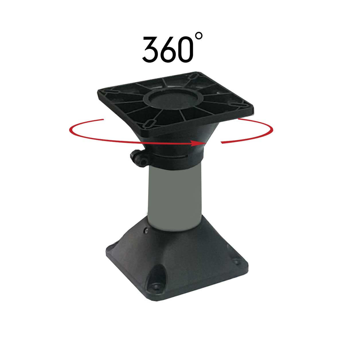 Boat seat pedestal with swivel