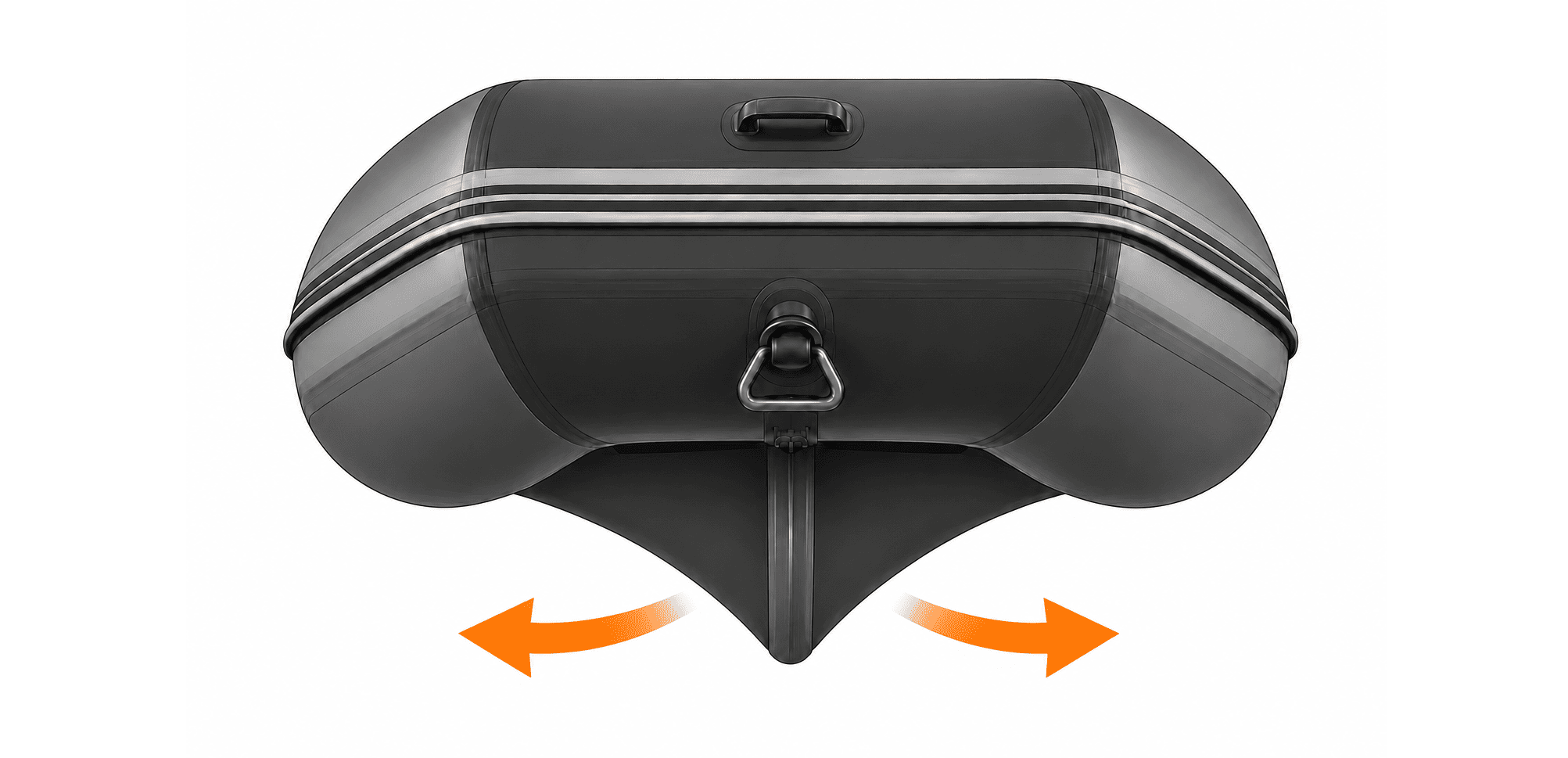 Reinforced inflatable keel of the Argo-Evo 330 inflatable boat, bottom view